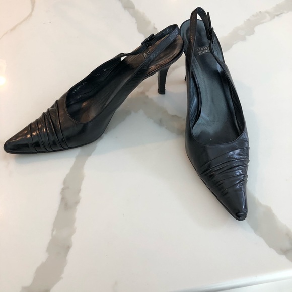 Stuart Weitzman Leather Point Heels - Picture 2 of 8